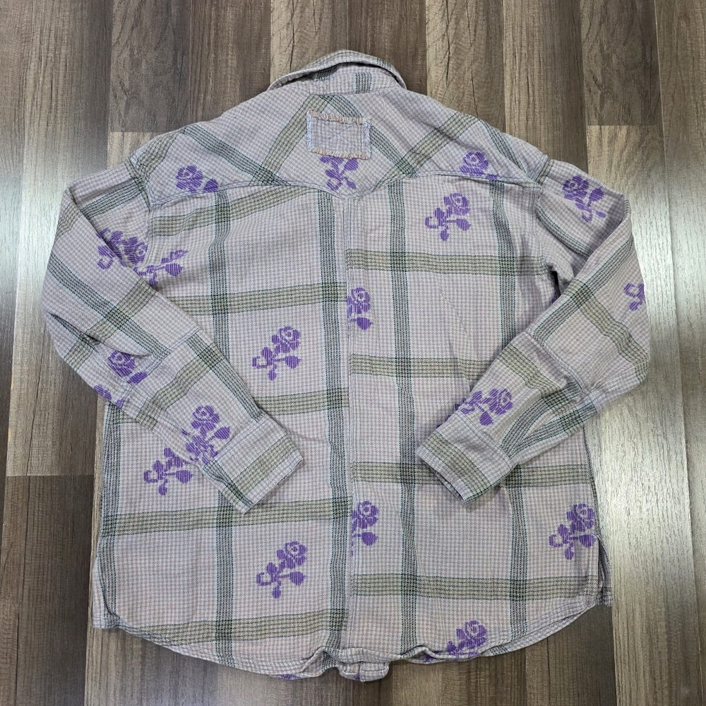 Free People We The Free Visby 100% Cotton Plaid Flannel Top w/Flap Pockets. S - Picture 4 of 8